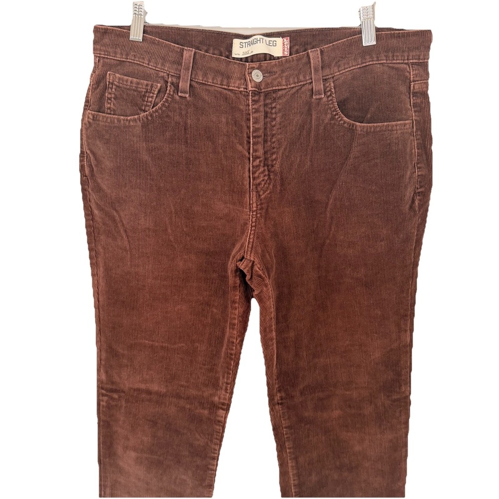 VTG Levi's 505 Straight Leg Jeans Women's Size 14 Corduroy Brown Cotton Pants - Picture 2 of 13